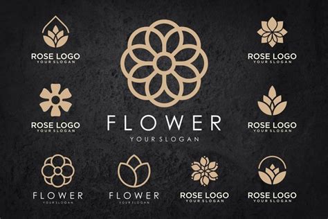 flower logo design vector - SVG file