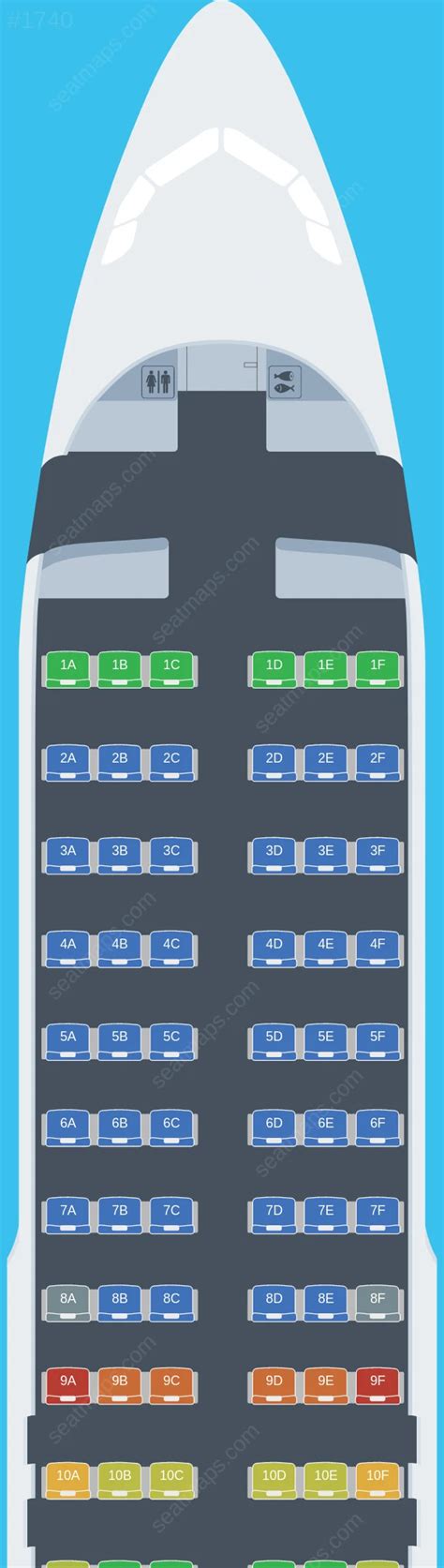 Seat map of JetBlue Airways Airbus A320 aircraft