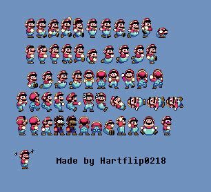 SMW Mario with headphone sprites by Hartflip0218 on DeviantArt