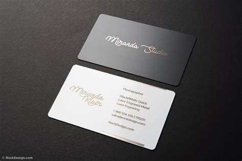 Fancy and creative photography quick metal business card template – Miranda Studio