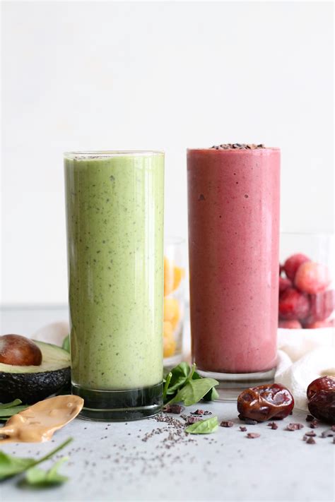 Peanut Butter Avocado Green Smoothie + Red Velvet Superfood Smoothie! - Spices in My DNA