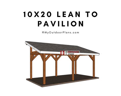 10x20 Lean to Pavilion Plans Simple DIY Gazebo - Etsy