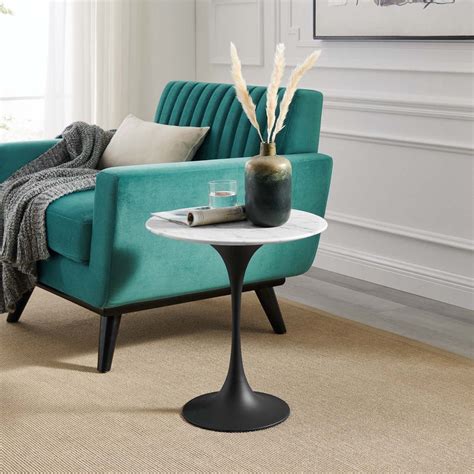 Tulip Style 20" Round Artificial Marble Side Table – EMFURN