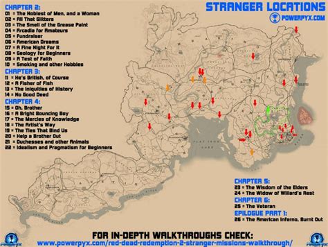 Red Dead Redemption 2 All Stranger Locations Map