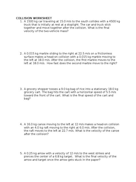 Elastic Collisions Physics Classroom Answers