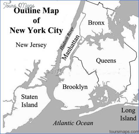 New York map outline - ToursMaps.com