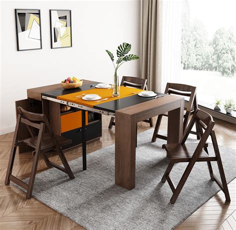 2021 New Design Space Saving Expandable Dining Table with Storage Cabi – good idea products shop