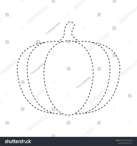 Pumpkin Tracing Worksheet Kids Stock Vector (Royalty Free) 2193561633 ...