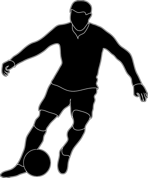 Download Black White Silhouette Soccer Player - Football Players Clipart Black And White PNG ...