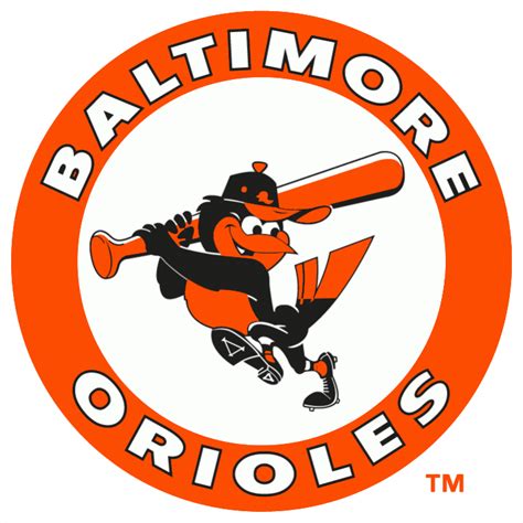 Baltimore Orioles Primary Logo (1989) - Oriole swinging bat in an ...