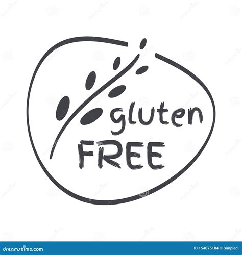 Gluten Free Label. Food Icon. Vector Grey Sign Isolated. Illustration Symbol for Product, Logo ...