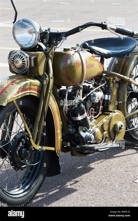 Vintage 1930 Harley Davidson Model D Motorcycle at The VMCC Banbury Run ...