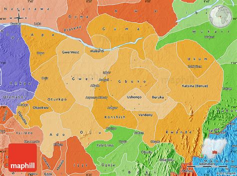Political Shades Map of Benue