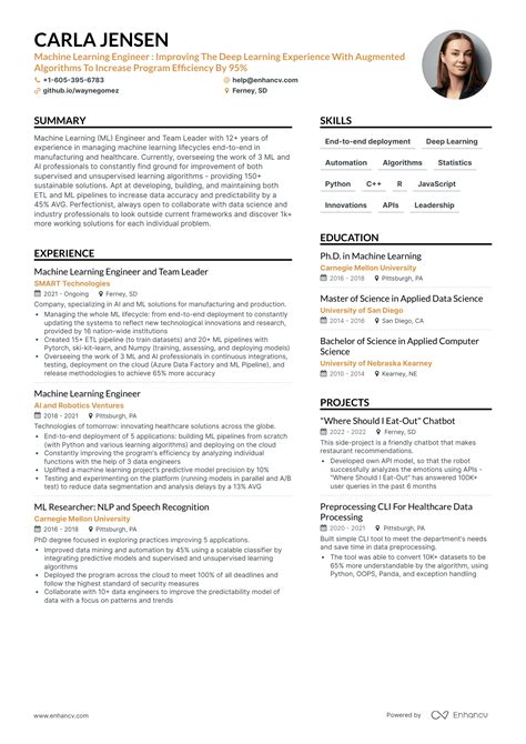 5 Machine Learning Resume Examples & Guide for 2024