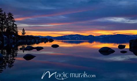 Sand Harbor Sunset Wallpaper Wall Mural by Magic Murals