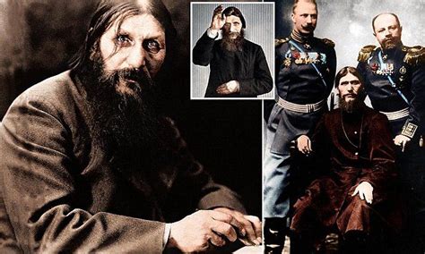 The unsettling pictures show the hypnotic gaze of Grigori Rasputin, whose intensely cold blue ...