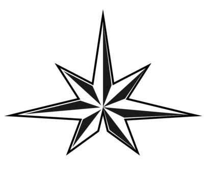 7 Point Star Clipart Black