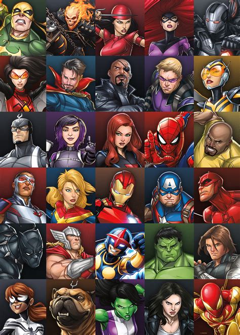 All Marvel Characters Names And Pictures - character designs from marvel heroes opening ...