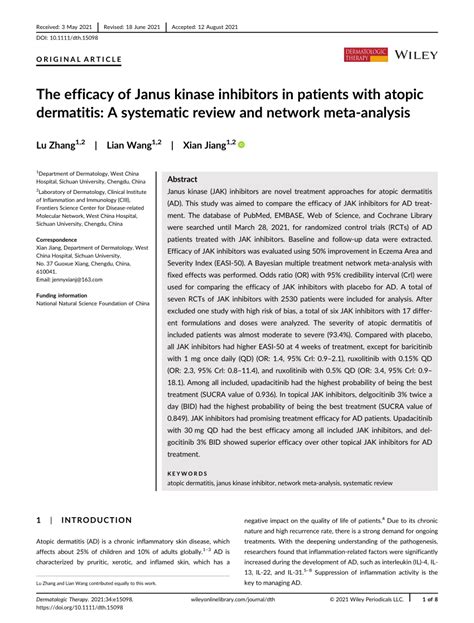 The Efficacy of Janus Kinase Inhibitors in Patients with Atopic Dermatitis: A Systematic Review ...