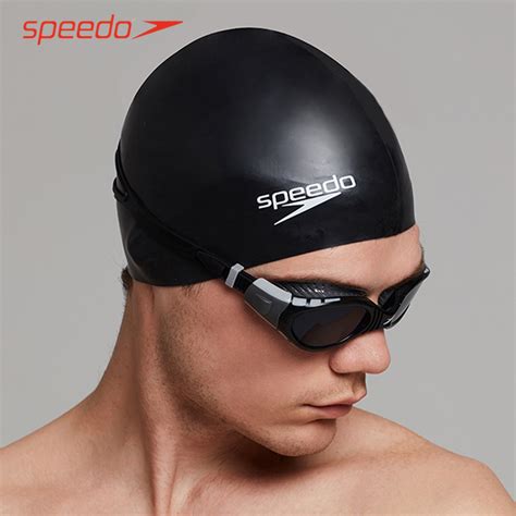 Speedo swimming cap Men's and women's fashion waterproof silicone swimming cap Adult ...