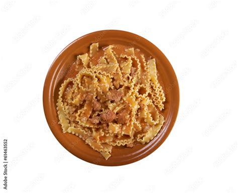 pasta mafalde with beef Stock Photo | Adobe Stock