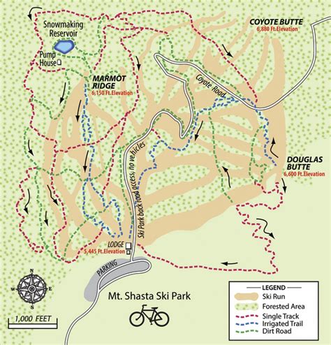 Trail Map – Mt. Shasta Ski Park - Mount Shasta California Map | Printable Maps