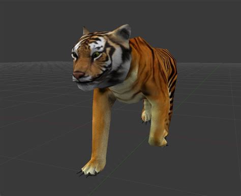 rigged tiger animations 3d model