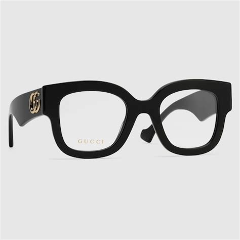 Round optical frame in black acetate | GUCCI® UK