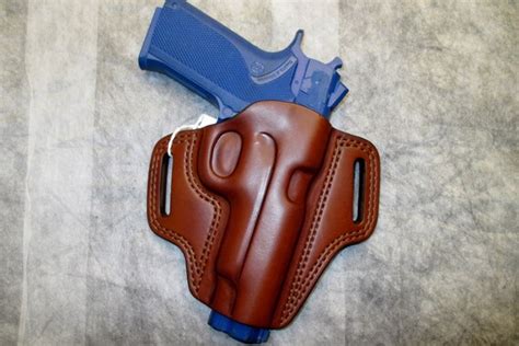 S&W 5906 4586 OWB Pancake Holster Brown Leather by GBHolsterCo