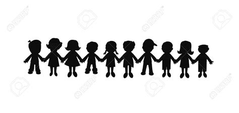 Silhouette Of Children Holding Hands at GetDrawings | Free download