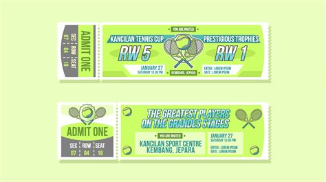 Tennis Cup Event Ticket Vector 180858 Vector Art at Vecteezy