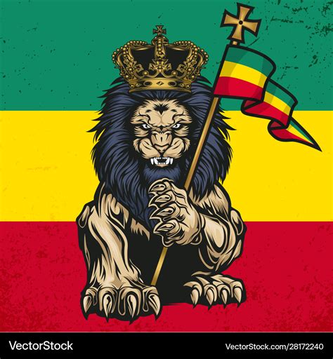 Lion judah marijuana cannabis smoke rastafa Vector Image