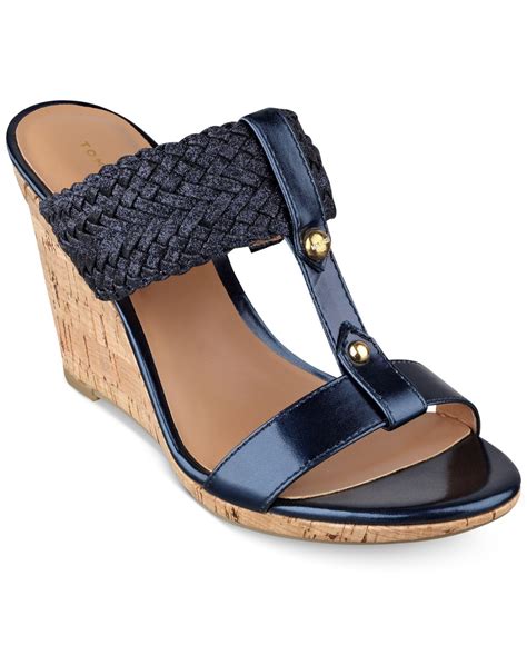 Lyst - Tommy Hilfiger Women's Eleona Wedge Sandals in Blue