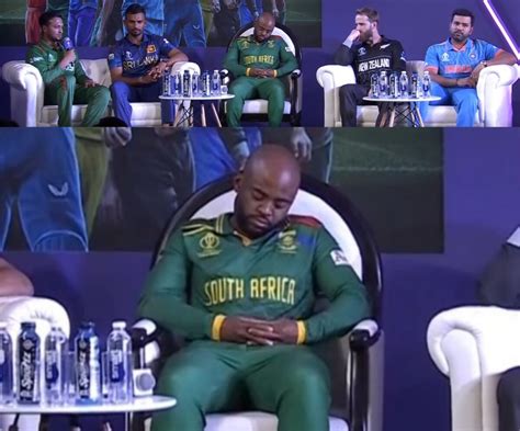 Temba Bavuma Falls Asleep During ICC Cricket World Cup 2023 Captains ...