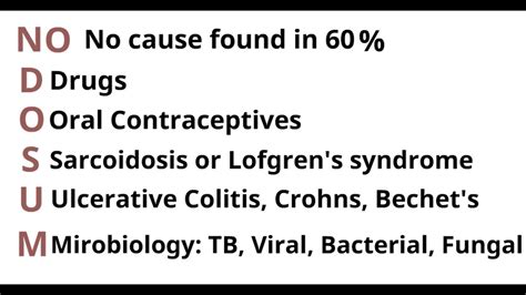 Erythema Nodosum Causes Mnemonic - YouTube