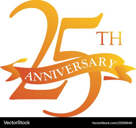 25 ribbon anniversary logo design template Vector Image