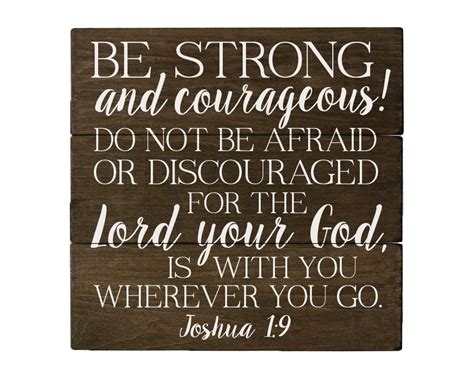 Buy Elegant Signs Joshua 1 9 Be Strong and Courageous Bible Verse Art ...