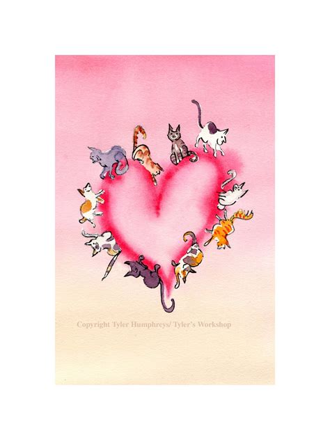 Cat Valentine Card, Funny Love Cats Greeting Card, Funny Cat Valentine Card, Cat Card, Blank Cat ...