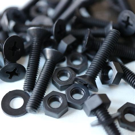 20x Black Countersunk Plastic Nuts & Bolts, M4 x 20mm, Anti-Corrosion | eBay