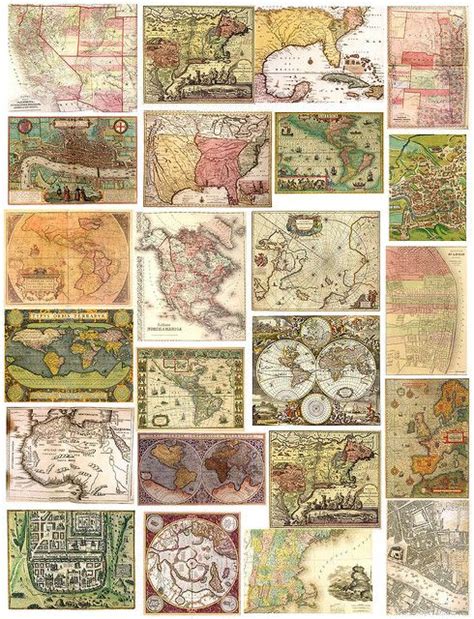 Maps | Free collage, Vintage maps, Crafts