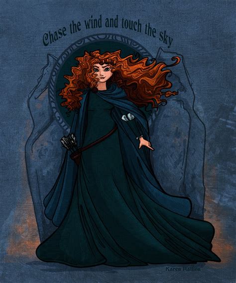 Fashion and Action: Merida By Karen Hallion - Brave Fan Art Print