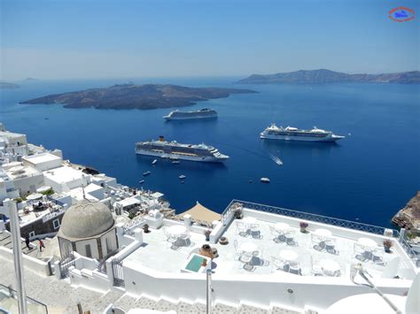 Santorini is probably the most archetypal of Greek islands on the Mediterranean cruise ship ...