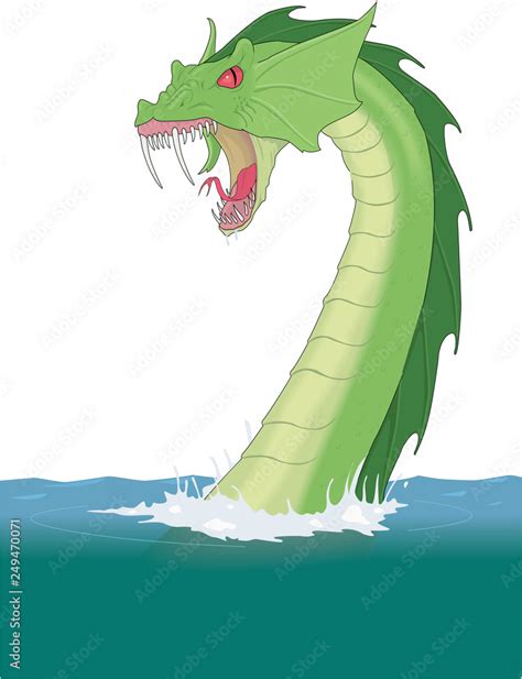 Sea Serpent Vector Illustration Stock Vector | Adobe Stock