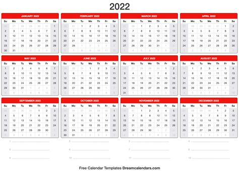 2022 Calendar