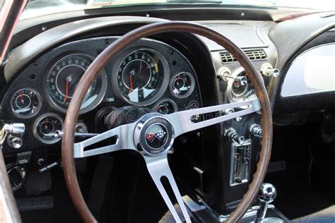 Classic corvette interior editorial stock image. Image of brown - 47740604