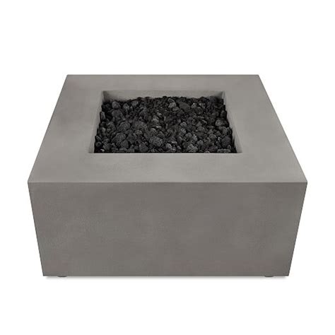 Square 40" Outdoor Concrete Fire Table | West Elm