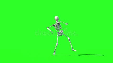 Crazy Skeleton Funny Dancing. GI Render. Green Screen Footage Stock ...