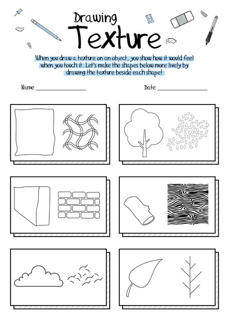 Art Texture Worksheets for Kids | Art lessons elementary, Art lessons middle school, Elements of ...