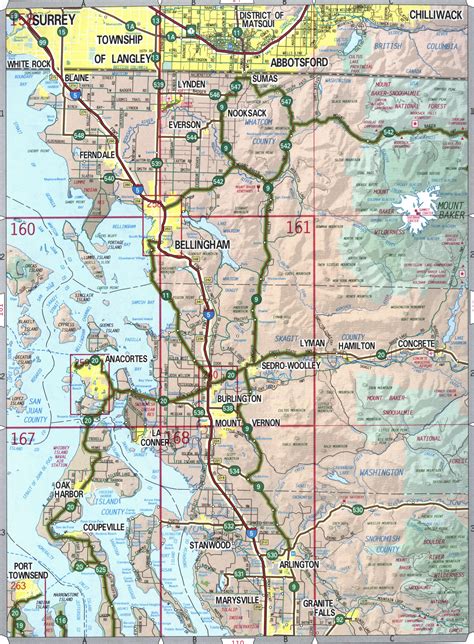 Bellingham WA suburbs map. Roads map surrounding area Bellingham WA