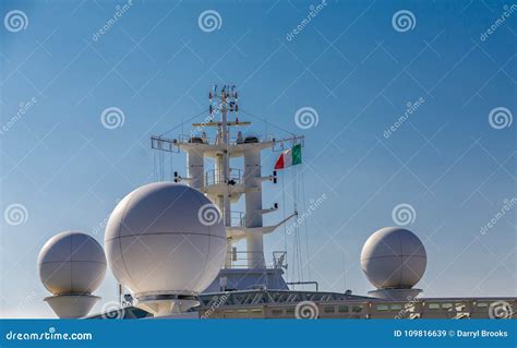 Italian Flag by Ships Radar Stock Image - Image of travel, flag: 109816639